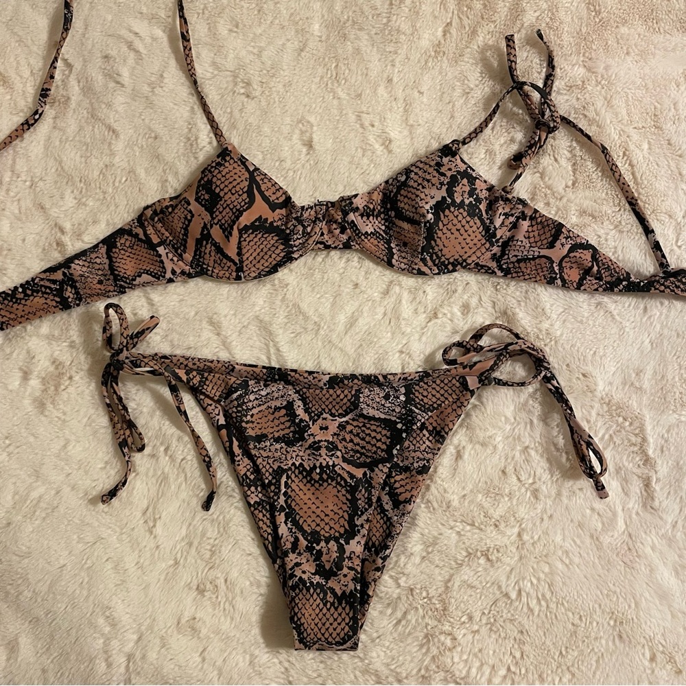 Snake Print Bikini Set